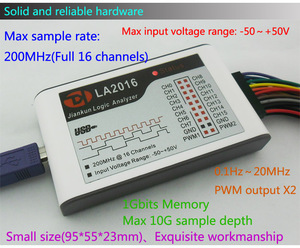 Kingst LA2016 analizzatore logico USB 200M max frequenza di campionamento, 16 canali, campioni 10B, MCU, braccio, strumento di debug <span class=keywords><strong>FPGA</strong></span>, <span class=keywords><strong>software</strong></span> inglese