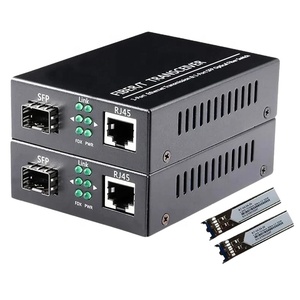 Gigabit Ethernet SFP ตัวแปลงไฟเบอร์มีเดีย Dual Core โหมดเดี่ยว LC โมดูล 100/1000M 20KM เครื่องรับส่งสัญญาณไฟเบอร์ออปติก 1 คู่ - Product Image 1
