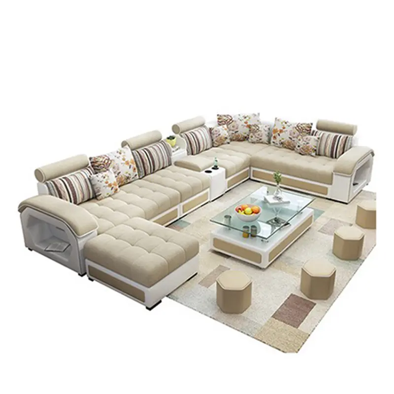 Modern Design High Quality Simple Linen Fabric Sectional Sofa Living Room Home Combination Sofa Set