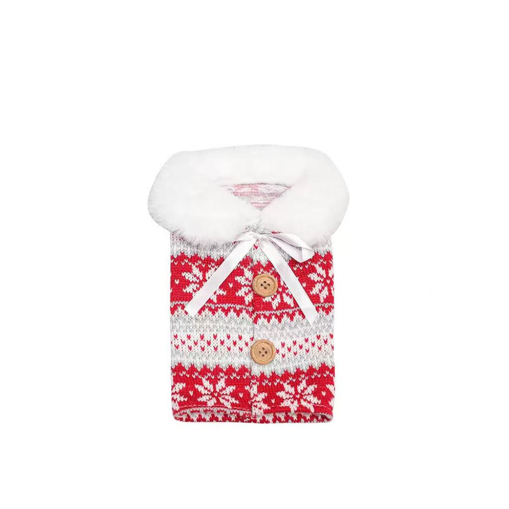 Christmas red wine set snowflake style
