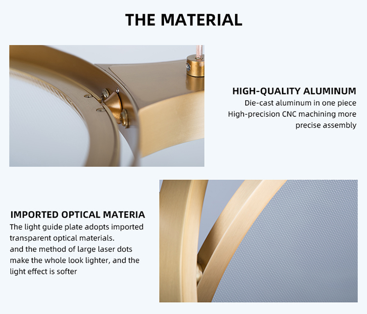 ZUN Design Brass Circle Modern Style LED Chandelier brass globe pendant Light Fixture For Hotel