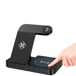 携帯電話充電器スタンドポータブル3 in 1 iphoneアップル充電ステーション用折りたたみ式ワイヤレス充電器 - Product Image 1