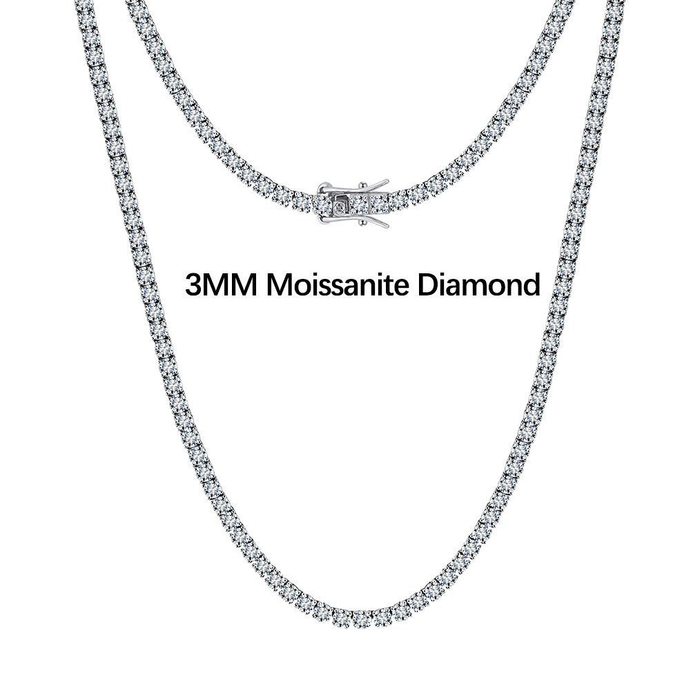 silver 3mm VVS Moissanite