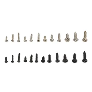 1200個M1M1.2 M1.4M1.7各種マイクロガラスネジラウンドヘッドセルフタッピング電子小型木ネジキットセット - Product Image 3