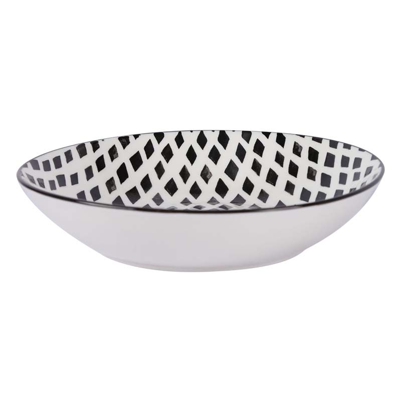 Plato hondo rombo blanco