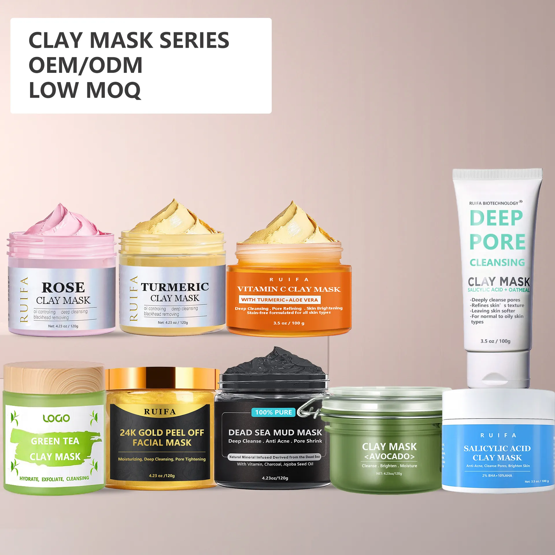 Organische Hautpflege Anti Akne Deep Pore Cleansing Mitesser entferner Private Label Facial Clay Mask