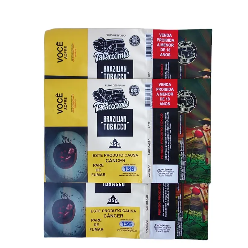 Tabak paket/kunststoff tabak standbeutel mit reißverschluss/tabak beutel