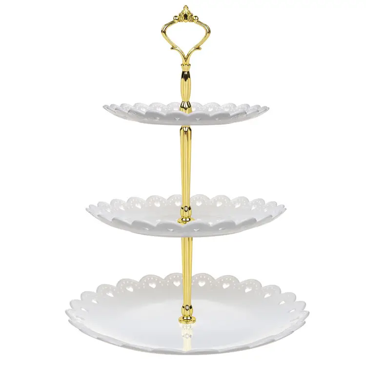 Großhandel billig 3 Tier Runde Kuchenst änder Kunststoff Cupcake Dessert Stand für Hochzeit Geburtstags feier Tisch dekoration