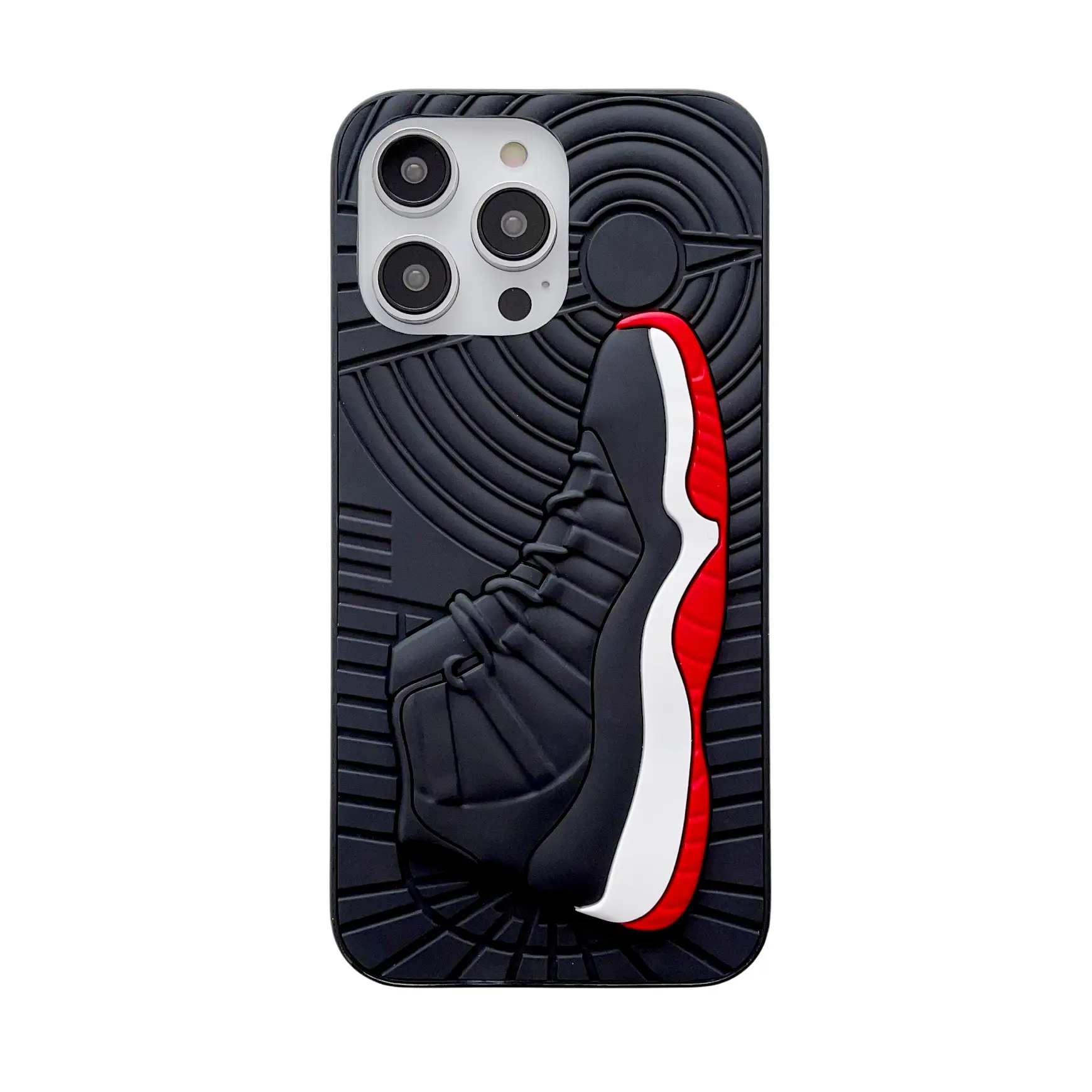 Hot Sale Preço de fábrica Luxo Silicone Rubber Scratch-Resistant 3D Sneakers Phone Case para iPhone 15 14 13 12 X Pro MAX
