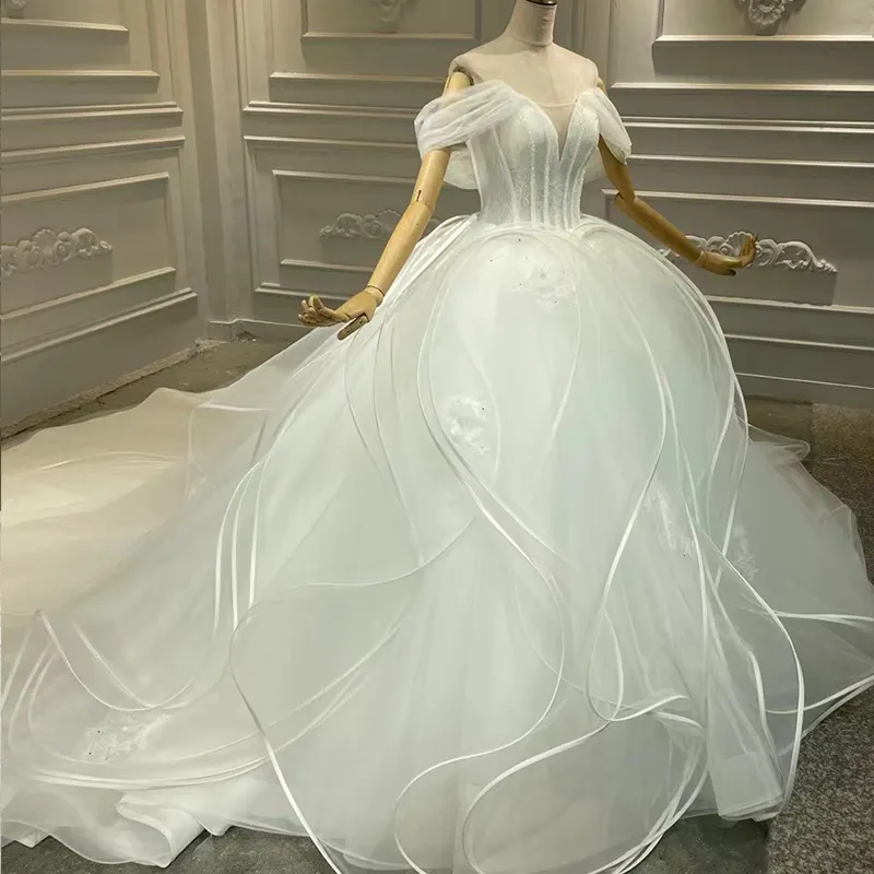 Abito da sposa taglie forti impero classico antirughe in pizzo nuovo stile