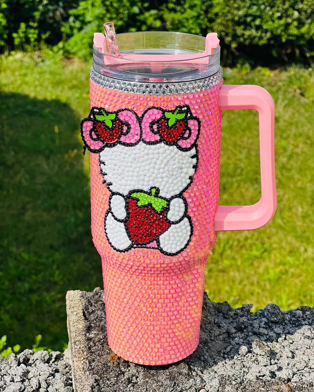 2024 fait à la main nouveau Design chat visage cristal Bling tasses personnalisé strass tasse à eau gobelet bouteille pour cadeaux librement personnalisé