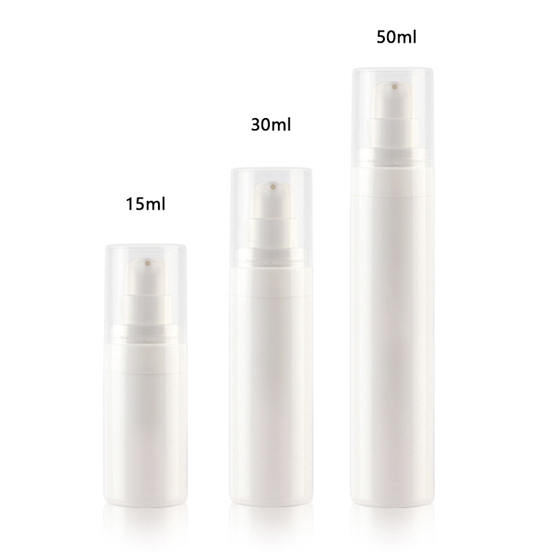 ขวดสีขาว + ปั๊มโลชั่นสีขาว