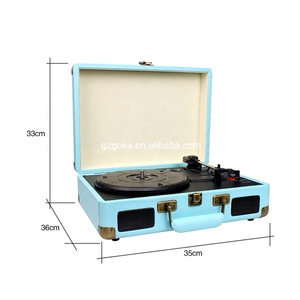 Mejor precio Reproductor de discos de vinilo 3 velocidades Belt-Drive Gramophone Maleta portátil Tocadiscos - Product Image 1
