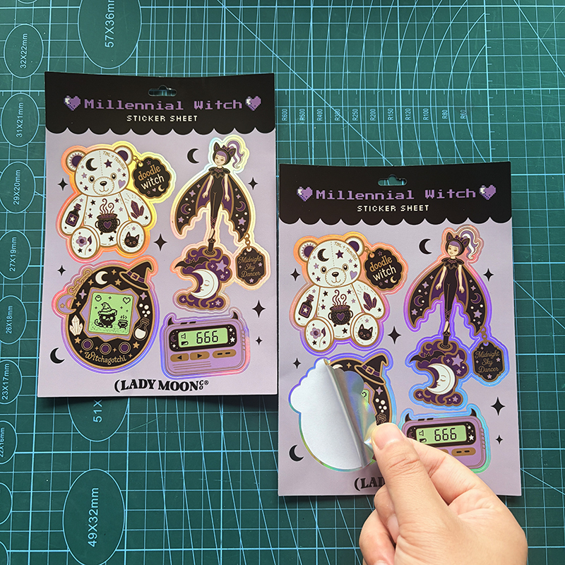 Hoja de pegatinas holográficas
