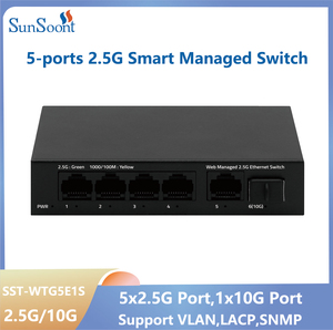 1x10G SFP + yuvası ile 5 Port 2.5G Web yönetilen anahtarı, Ultra Mini boyutu, destek gövde/LACP/VLAN/QOS, Metal çok Gigabit masaüstü - Product Image 2