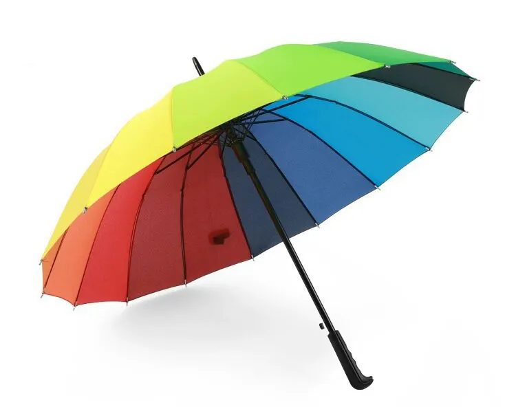 WHY429 ombrello dritto antivento ombrello arcobaleno a manico lungo ombrello grande di lusso per auto ombrello 16K