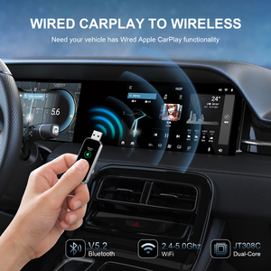 JH-531 מתאם carplay אלחוטית <span class=keywords><strong>2025</strong></span> ממיר קווית להתחבר אוטומטי plug-and-play אלחוטי עם התקנה קלה האחריות