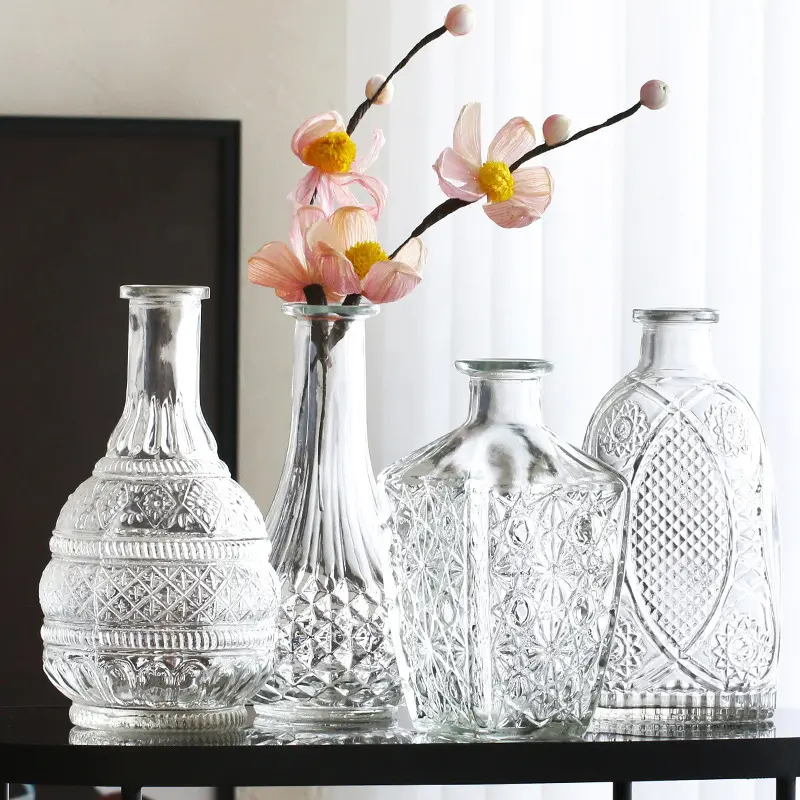 JAYWOOD vasi in vetro stile moderno vasi in cristallo per decorare fiori freschi secchi tavolo da fiori