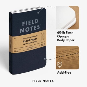 Personalizzabile 3 Pack Pitch Black Memo Book Notepad Kraft Softcover sottile tascabile Notebook Wiriting riviste per prendere appunti - Product Image 4