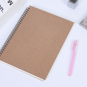 All'ingrosso a buon mercato custom formato carta Kraft marrone copertura semplice scuola taccuino bobina bianca schizzo in spirale note book - Product Image 1