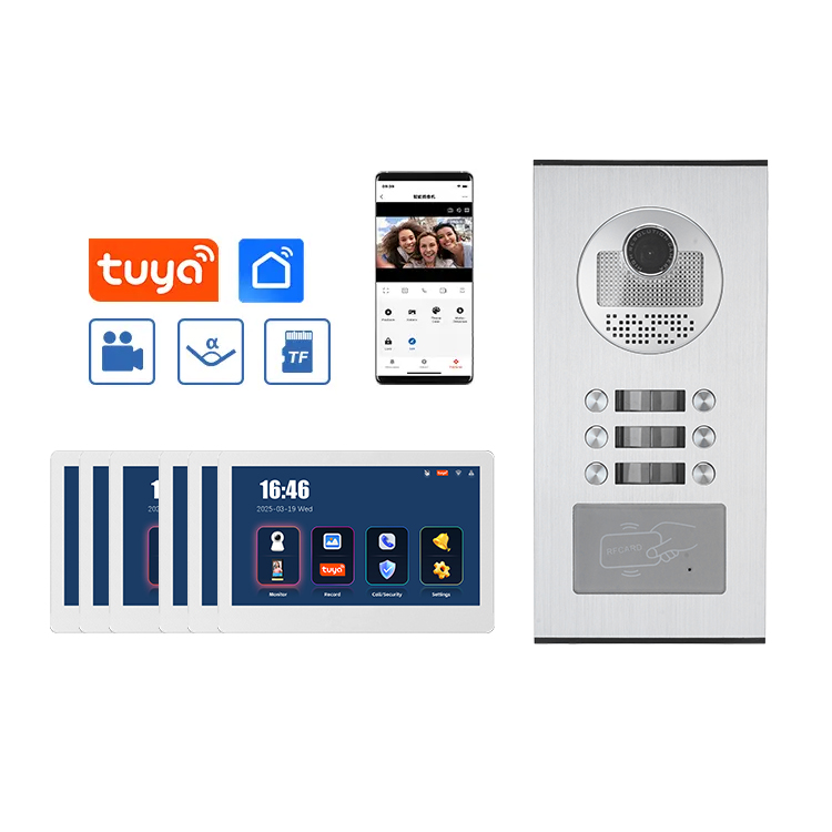 1 unité extérieure + 6 écrans intérieurs