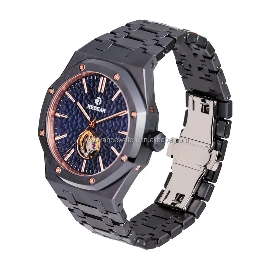 Reloj de cerámica completo de lujo de marca de moda cristal de zafiro Miyota movt automático 50M resistente al agua para hombre bajo MOQ 100PCs logotipo privado