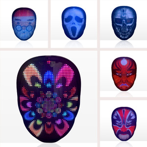 EDM เครื่องแต่งกายคอสเพลย์หน้ากาก LED สําหรับผู้ใหญ่ปาร์ตี้ LED หน้ากากแบบเต็มหน้า App ฟันสีฟ้าโปรแกรม LED หน้ากากฮาโลวีน - Product Image 6