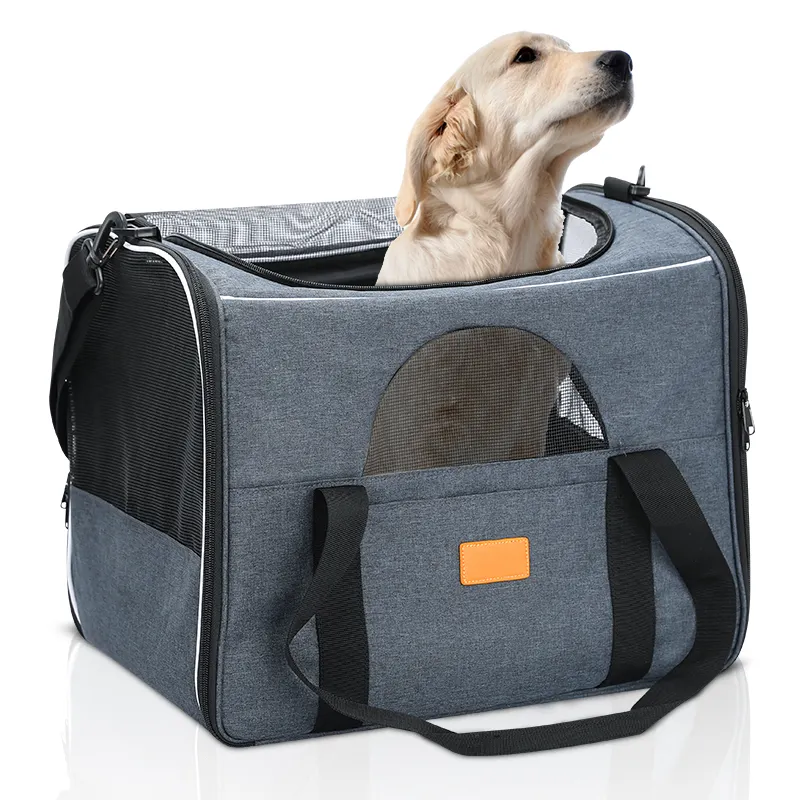 Bolsa transportadora portátil para perros y gatos, bolsa organizadora transpirable, plegable, para transporte de mascotas