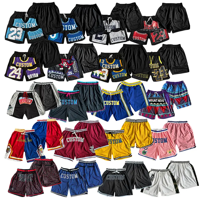 Uniformen Kleidung tragen Jersey Mesh Shorts Uniform Sportswear Männer Wende Shorts Benutzer definiertes Logo Usa Basketball 30 Teams Stickerei