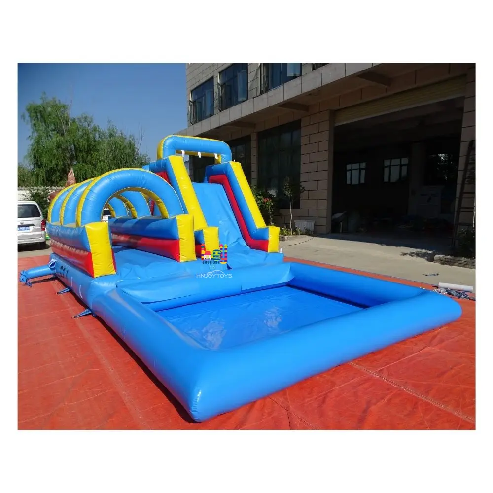 Heyhail new design holiday theme air bounce with pool and slide inflatable water slides for children and adults