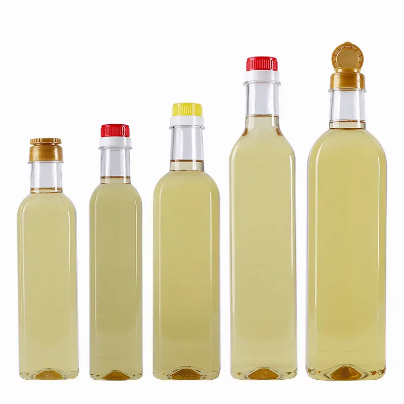 Botella de plástico de aceite dulce de 750ml, contenedor de plástico de aceite de oliva de 750ml, botella de PET de 750ml para aceite de Florencia con tapa de plástico