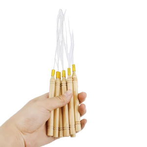 Wholesale Wooden <strong>Loop</strong> Threader Pulling Hook <strong>Loop</strong> Threader Tool for Pre-bonded Hair or Feather Extensions - Product Image 1