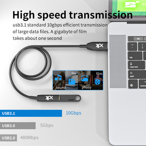 สายเคเบิ้ลข้อมูลออปติคอลที่ใช้งานได้สายเคเบิล Type C สำหรับ USB-A ยาว10กรัมตัวผู้กับ USB-C ส่งสัญญาณแบบ lossless ความเร็วสูง - Product Image 2