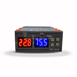 Regulador de temperatura ajustable de temperatura dual con pantalla dual DC24V, interruptor digital, controlador de temperatura y humedad, STC-3028