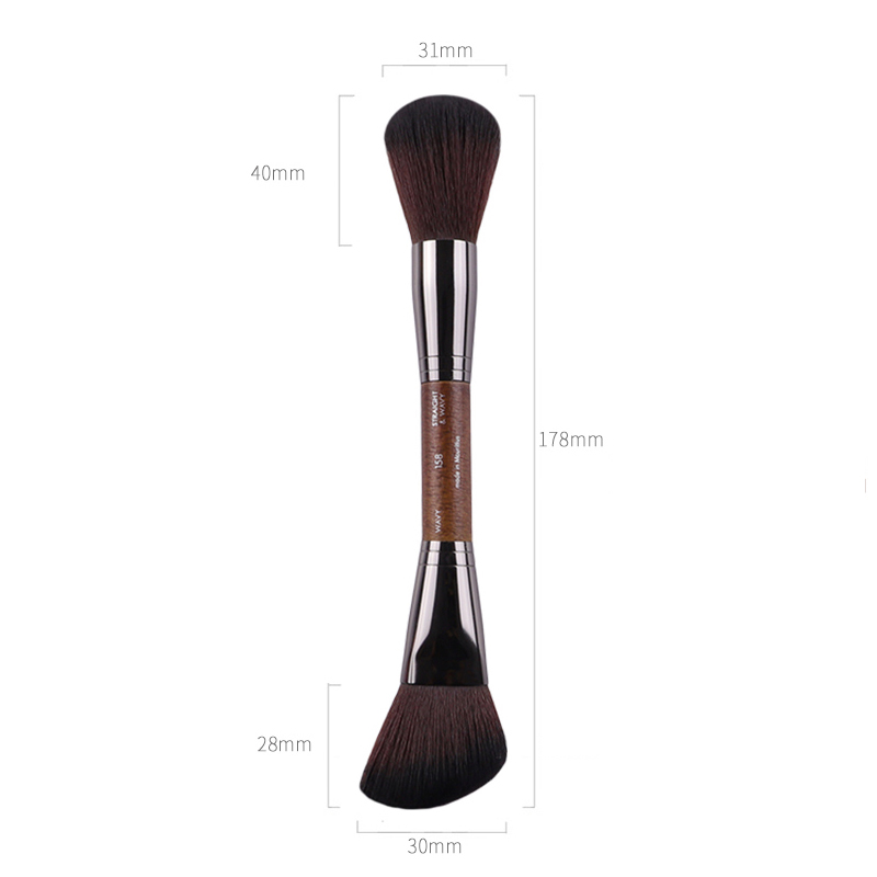 #158 double tête brosse tête ronde poudre libre et angle blush