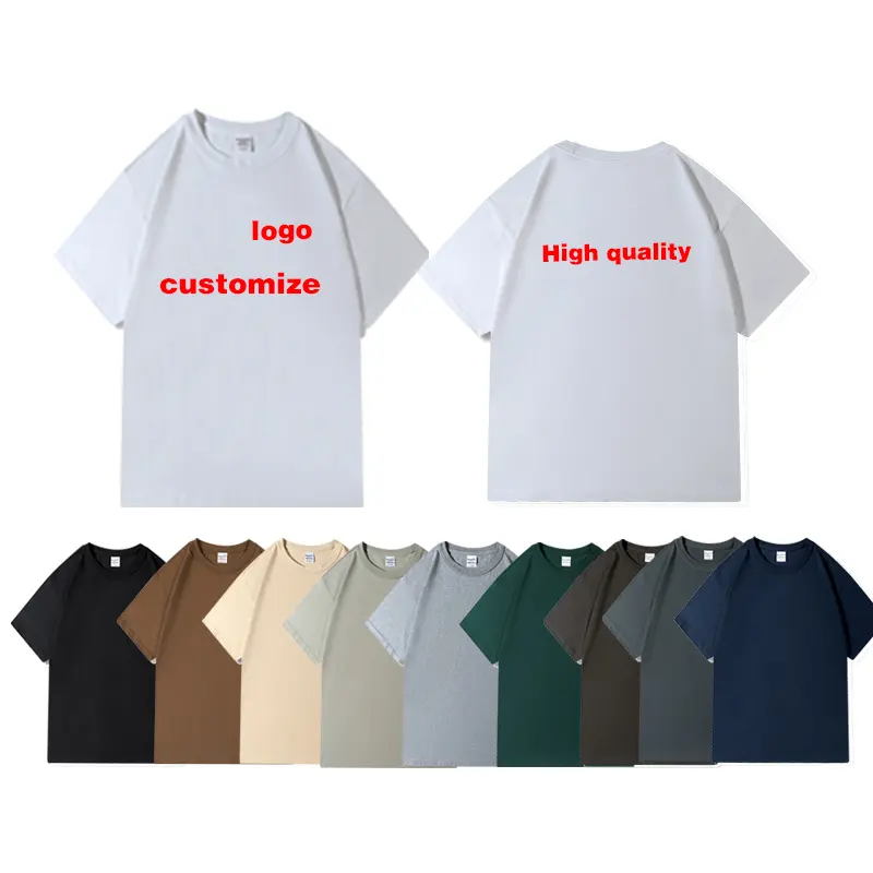 High Quality Custom Thick 300g 100% Cotton Plus Size T-shirts Unisex Black White Short Sleeve T Shirts