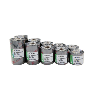 中国<span class=keywords><strong>2025</strong></span>新产品90毫米 * 300m蜡树脂条码色带低价热转印黑色带条形码