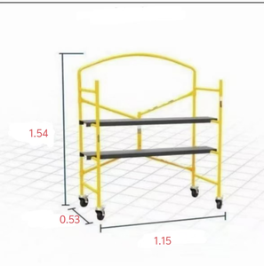 中国工場1.15*0.53*1.54mミニ足場ホイール付き折りたたみ式足場複数折りたたみ式 - Product Image 1