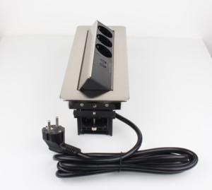 Multienchufes de escritorio eléctrico OEM con 3 salidas y cargador USB Enchufes montados al ras de mesa Enchufe emergente de escritorio - Product Image 5