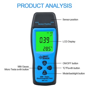 Sensor inteligente AS1392 Radiómetro electromagnético digital Pantalla LCD Probador EMF - Product Image 3