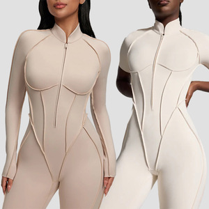 איכות גבוהה חדש activewear בגדי ספורט 1PC חצי רוכסן יוגה נשים סרבל - Product Image 2