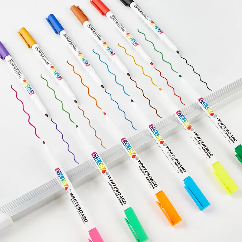 Ofis okul malzemeleri için 12 renk toksik olmayan beyaz tahta kuru silinebilir kalem ucuz renkli beyaz tahta kalem