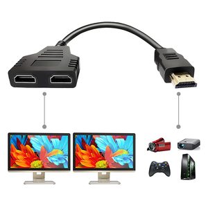<strong>HDMI</strong> Splitter Cable Male 1080P to Dual <strong>HDMI</strong> Female 1 to 2 Way <strong>HDMI</strong> Splitter Adapter Cable for HDTV HD LED LCD TV Support <strong>Two</strong> TVs