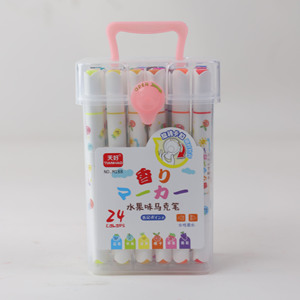 水果味双头荧光笔12/24/36/48彩色水基记号笔绘画艺术记号笔 - Product Image 3
