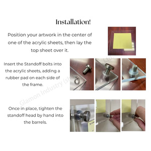 Tùy chỉnh nổi rõ ràng góc standoff logo công ty tùy chỉnh kích thước có sẵn Acrylic khung thẳng cho hình ảnh bằng tốt nghiệp nghệ thuật - Product Image 6