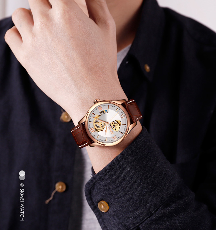 montre de luxe mécanique et automatique skmei