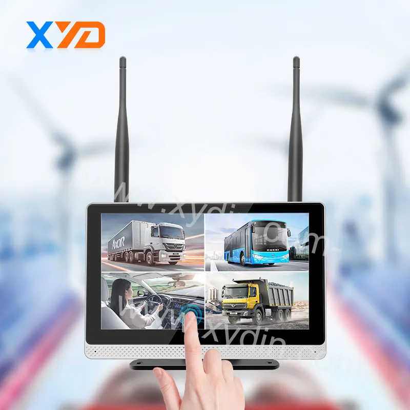 XYD AI 7 inch quad monitor 2.4G digital wireless BSD car/truck rear view backup camera system