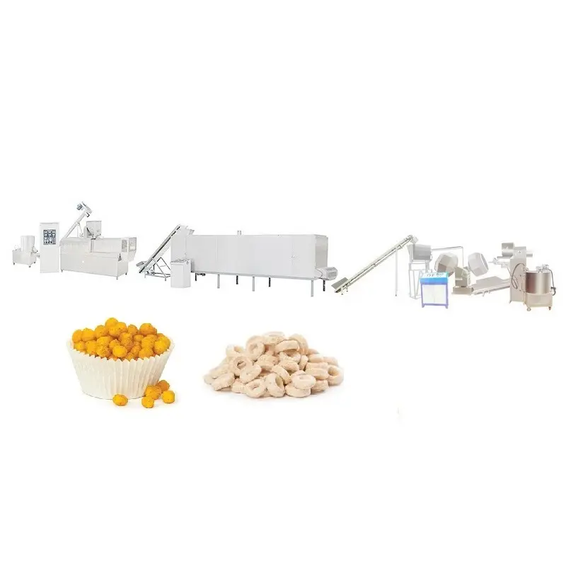 Original flavored cocoa granules and puffed chips snack instant food small production plant machinery