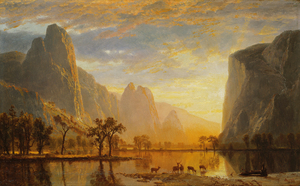 Tái tạo in ấn kỹ thuật số ấn tượng của thung lũng Yosemite của Albert bierstadt với khung thân thiện với môi trường - Product Image 6