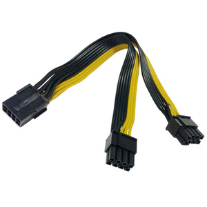 PCI-e 8pin FeMale to Dual 8Pin (6+2) Male GPU Computer Power <strong>Cable</strong> for Graphics Video Card